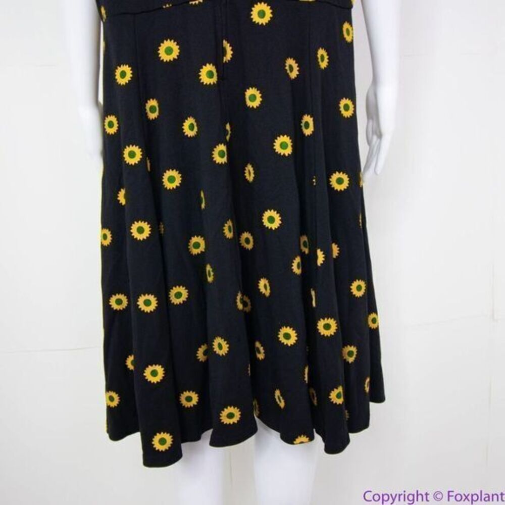 Unique Vintage X GB Gwynnie Bee Sunflower Black Dress, L - Picture 9 of 16
